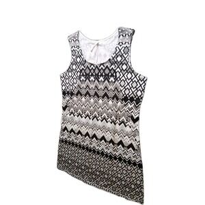 Aventure Dress Graphic Print Sheath Dress Large Career Workwear BlackWhite #497C